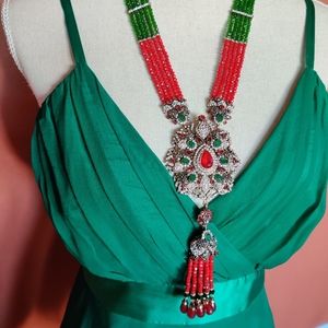 Museum Style Bead & Crystal Necklace